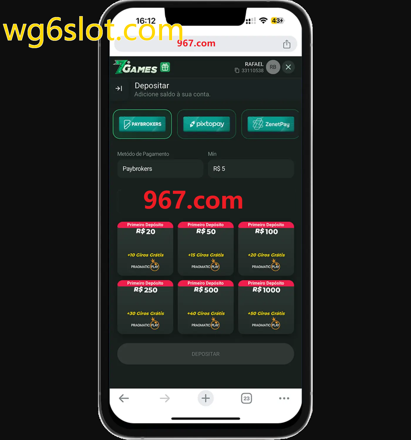 Baixe o aplicativo wg6slot.com para jogar a qualquer momento